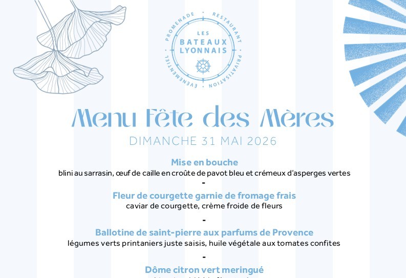 Déjeuner croisière de la Fête des Mères  - Dimanche 31 mai